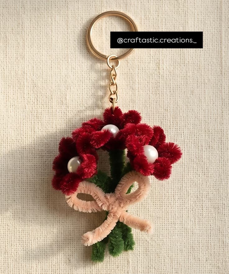 Red Bouquet Keychain